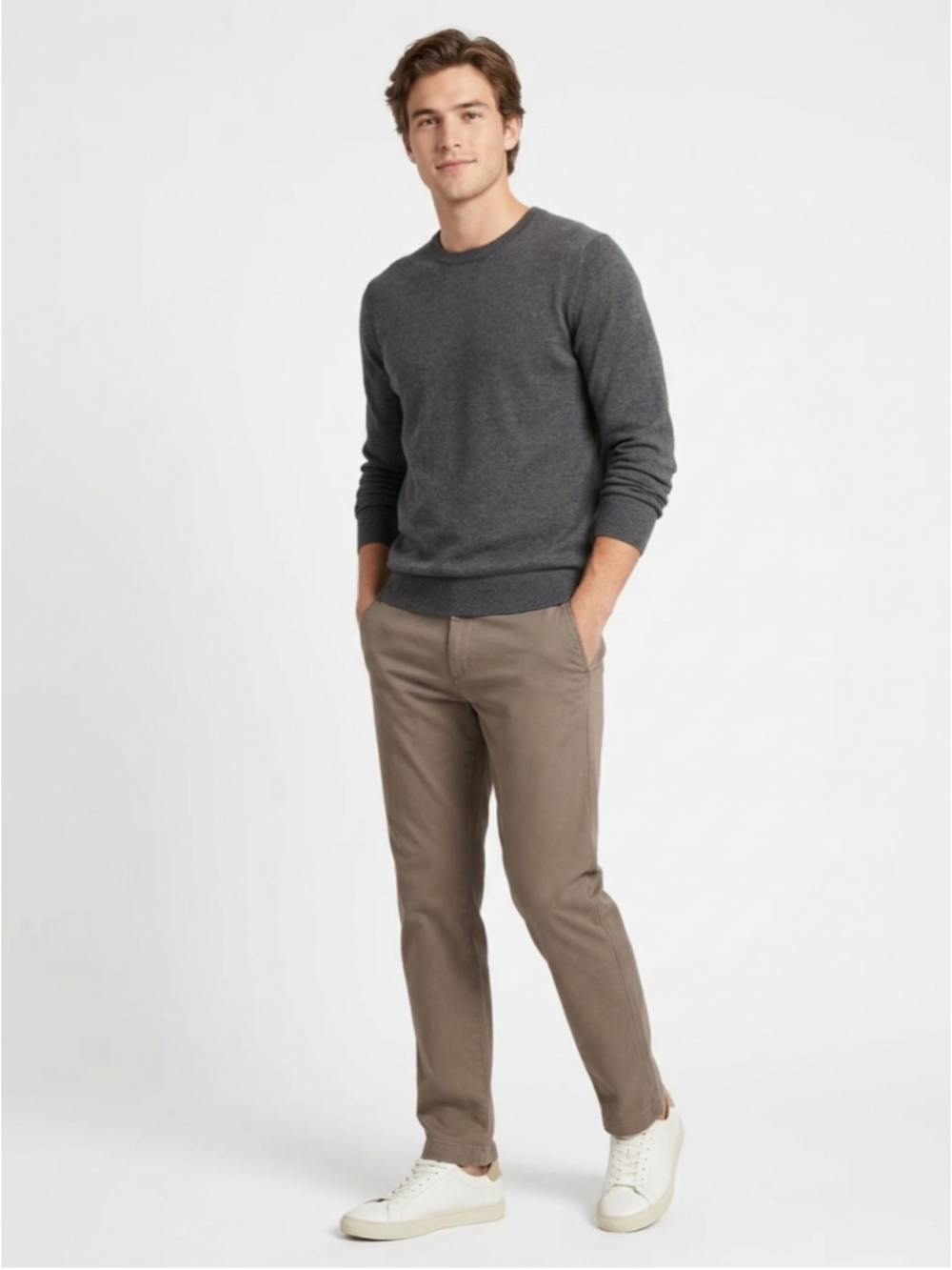 Banana Republic Emerson Straight Chino Pants Mens 34x30 Khaki Tan Cotton - 994